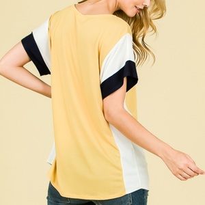Mustard Yellow Color Block Blouse [Boutique]
